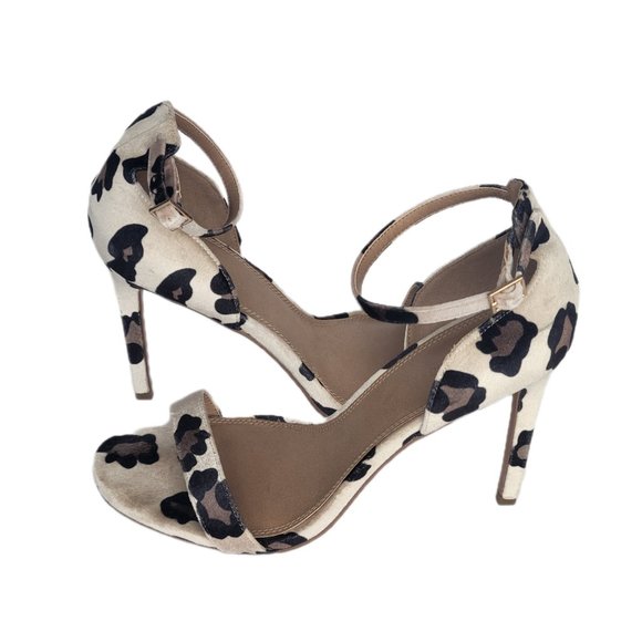ASOS Leopard Pony Peep Toe Sandals in Size 8 - Picture 1 of 10